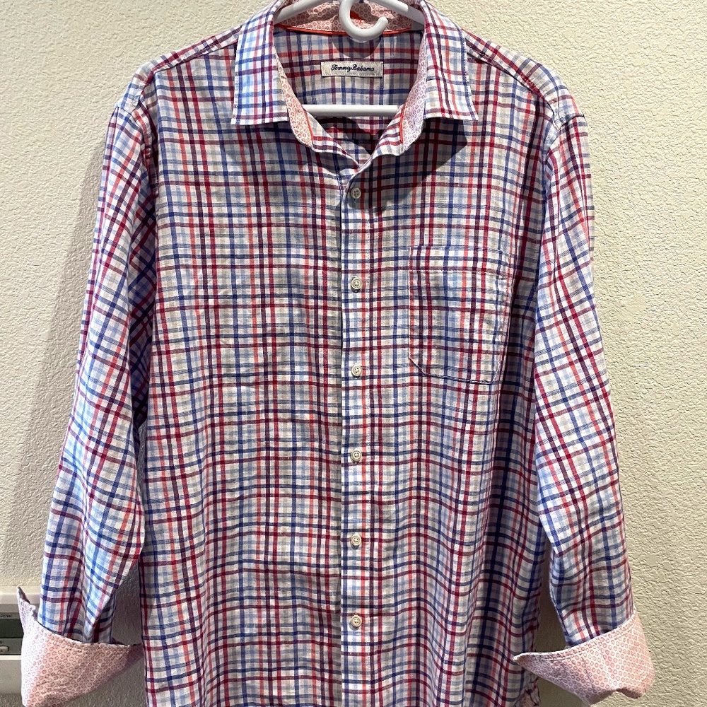 Tommy Bahama Linen Button Down Shirt Mens Large